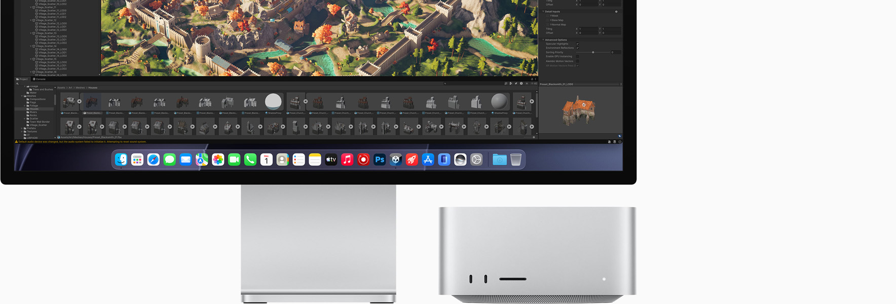 Studio Display XDR, écran affichant Unity Editor
