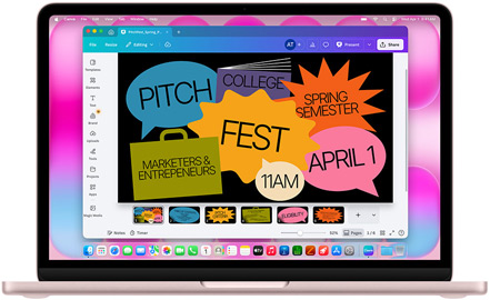 Canva app shown on a MacBook Air