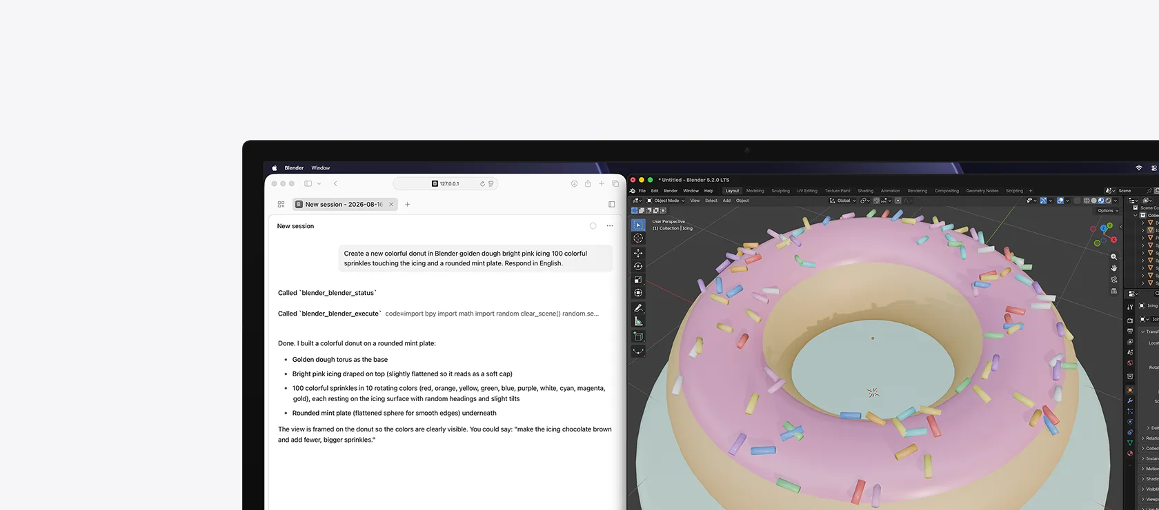 Adobe InDesign 2026，另一視窗展示用以設計海報的生成提示詞