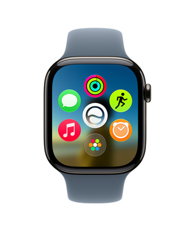Apple Watch Series 11, ตัวเรือนไทเทเนียมสเลท, แสดงผังแอปแบบไดนามิก
