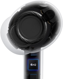 AirPods Pro 3, durchsichtig, innere Architektur