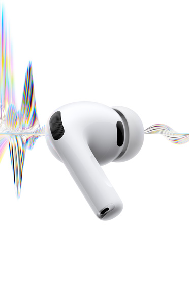 AirPods Pro 3, culoare albă, microfon cu anulare a zgomotului, adaptor auricular din silicon, tijă scurtă