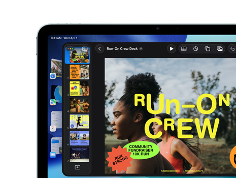 A keynote presentation displayed on an iPad.